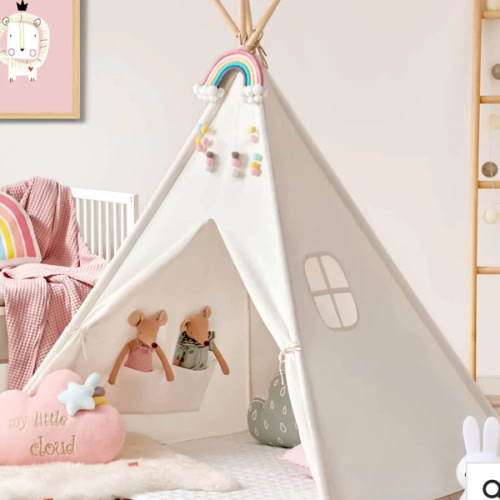 Tiny Land® Teepee Tent for Kids with Mat – Indoor Play Tent with Floor Mat