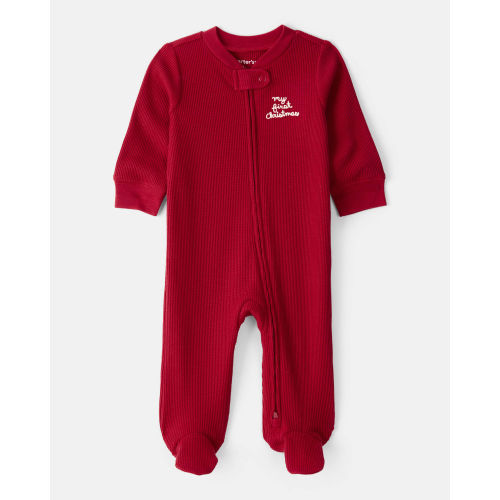 Baby My First Christmas Holiday Red Cotton Sleep & Play Pajamas - Red - Carter's | Carter's