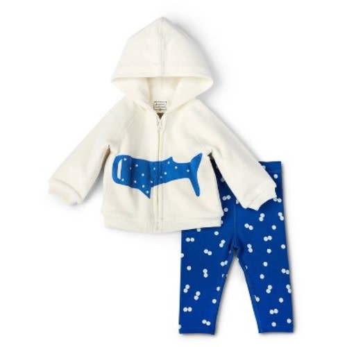 Baby Adaptive Whale Print Hoodie & Bottom Set - Christian Robinson x Target Cream/Blue