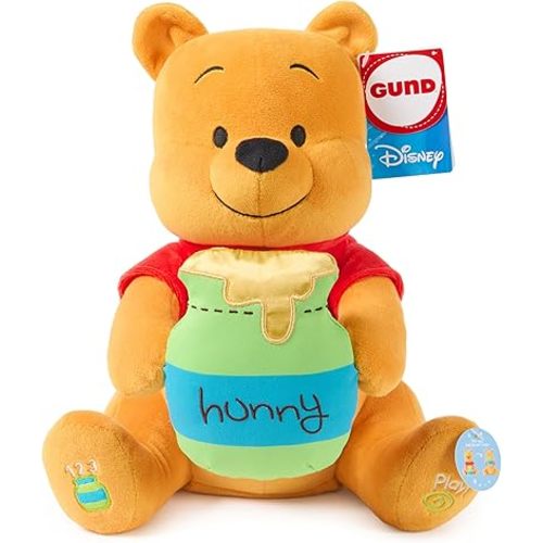 GUND Disney Official Peek-a-Boo Winnie The Pooh Plush, Interactive Stuffed Animal, Sensory Toys for Ages 0 and Up, Yellow, 11”