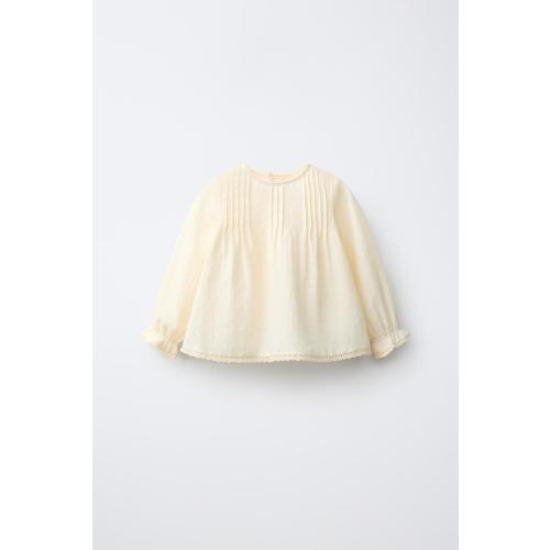 PINTUCK AND LACE SHIRT - Ecru | ZARA United States