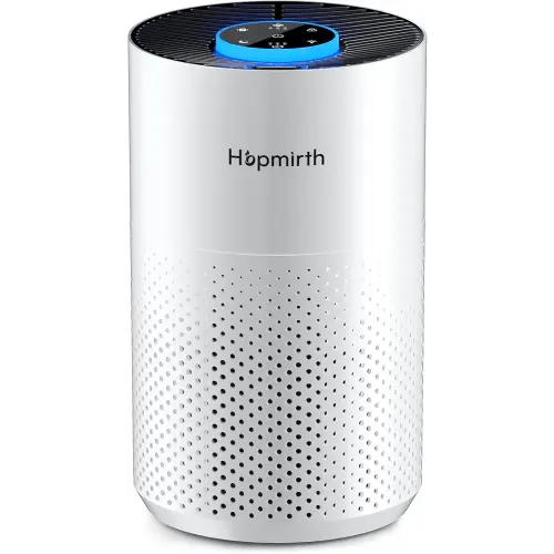 Upgraded Air Purifiers for Bedroom & Home with H14 True HEPA Filter, Covers Up to 1280ft², 360° Air Intake, Quiet Pet Air Purifier, Fragrance & Timer,Removes Smoke, Pet Dander & Pollen,White