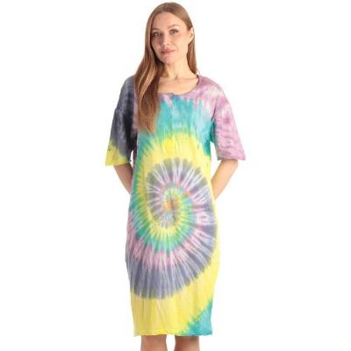 Just Love Short Sleeve Nightgown Sleep Dress for Women (Tie Dye Multi Swirl, Small)