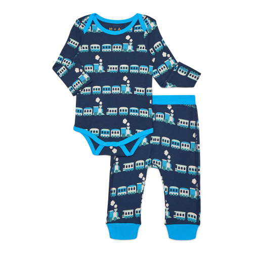 M+A by Monica + Andy Gender Baby Boys Organic Cotton First Moves Set, 2-Piece, Sizes 0M-24M