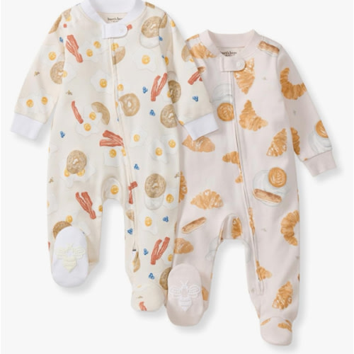 Burt's Bees Baby Boys Sleep and Play PJs, 100% Organic Cotton One-Piece Zip Front Romper Jumpsuit Pajamas