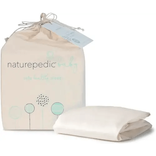 Naturepedic Organic Crib Mattress Sheet - Crib Fitted Sheet for Standard Crib Mattress - Soft and Breathable Cotton Crib Sheet - Ivory - 52"x28"