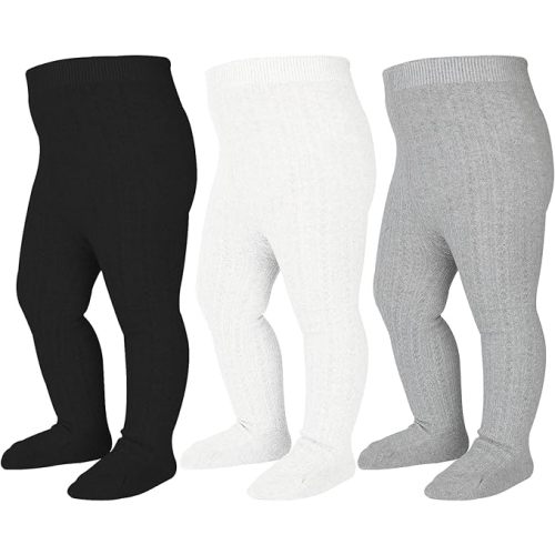 Baby Tights Cable Knit Leggings Seamless Cotton Stockings Pantyhose 0-5T