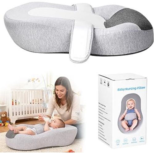 Reflux Pillow for Baby, Baby Feeding Support Wedge Pillow for Reducing Spit-Up, 2 Machine-Washable Pillowcases for Bottle Feeding