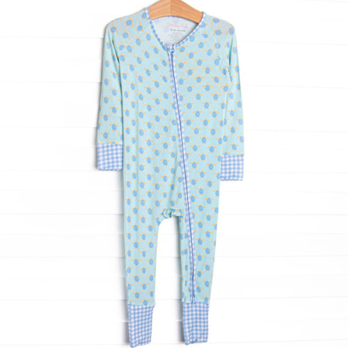 Turquoise Turtles Bamboo Boy Zippy Pajama, Green – Stitchy Fish