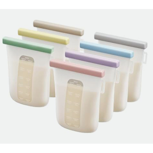 Amazon.com: Nuliie 7 Pcs Reusable Silicone Breastmilk Storage Bags, 12oz/360ml Double Leak-Proof, BPA Free Self-Standing Milk Bags for Breastfeeding, Baby Food Pouches