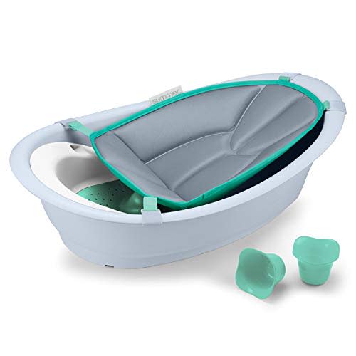 Summer Infant Gentle Support Multi-Stage Tub - For Ages 0-24 Months - Includes Soft Support, Two Bath Toys, A Hook for Storage and Dying, and a Drain Plug