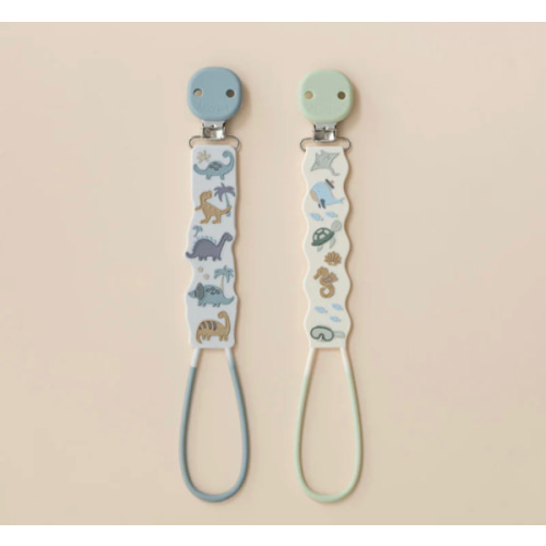 Beadless Silicone Pacifier Clip Set (2-Pack)
