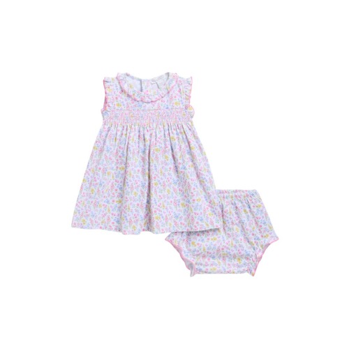 Floral Print Pima Cotton Dress & Bloomers Set, 6-9M