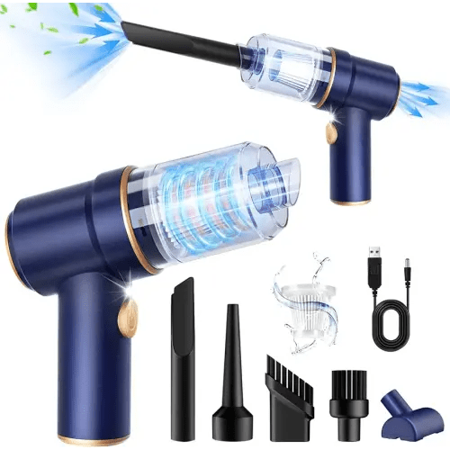 Handheld Car Vacuum Cleaner, 9000Pa Vacuum Cleaner and Air Duster, 120W High Power Wet and Dry Handheld Car Vacuum Cleaner with LED Light and Multi-Nozzles for Car, Home, Office, Pet