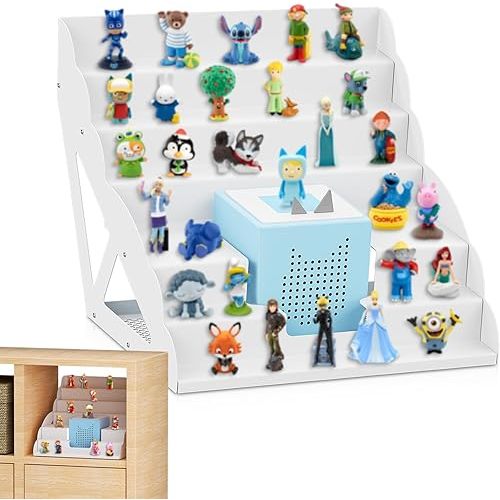 for Tonie Shelf Magnetic, Tonies Storage for Tonie Figures, 30-50 Characters and Toniebox for Girls and Boys in White