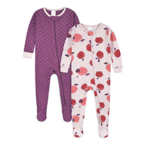Gerber Baby & Toddler Girl Snug Fit Footed Cotton Pajamas, 2-Pack (0/3M - 5T)
