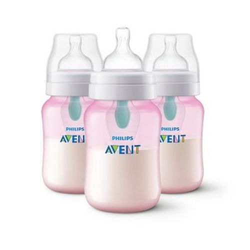 Philips Avent Anti-Colic Baby Bottle with AirFree Vent - Pink - 9oz/3pk