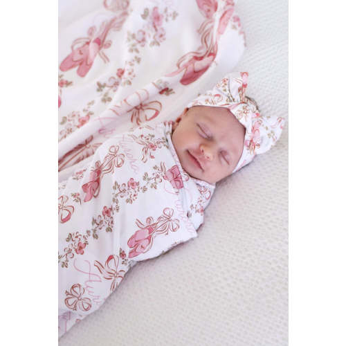 Ballet Blossoms Personalized Swaddle Blanket | Caden Lane