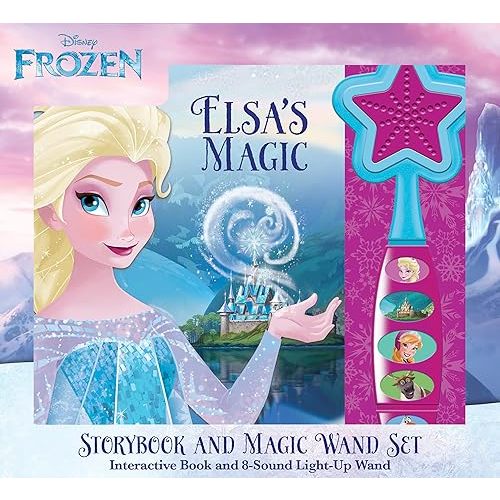 Disney Frozen - Elsa's Magic - Storybook and Magic Wand Toy Sound Book Set - PI Kids Board book – September 19, 2023