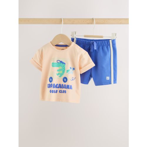 Orange Crocodile Print Top and Shorts Baby Set (0mths-2yrs)