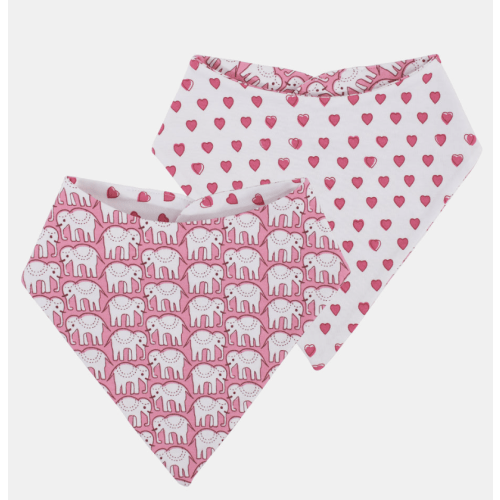 Infant Hearts & Hathi Bandana Bib Set