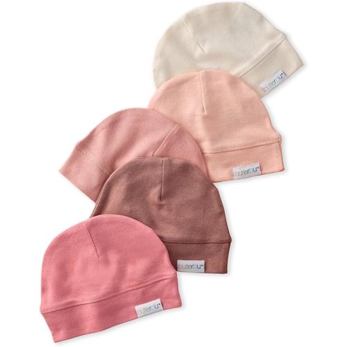Charlie 5-Pack Caps 100% Organic Cotton Beanie Hats for Newborn and Baby Girls, Boys, Unisex