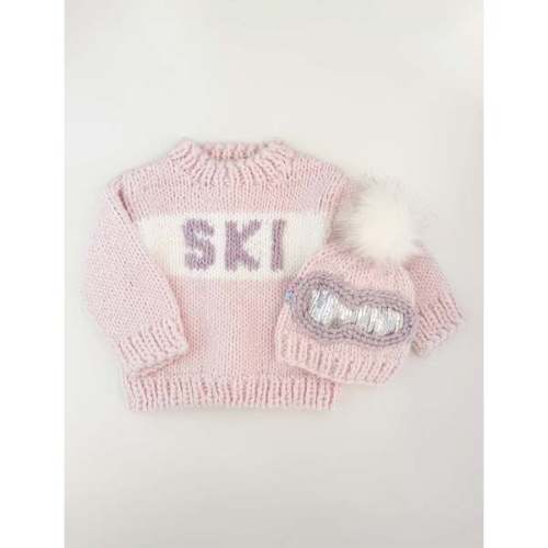 Ski Goggles Hat and Sweater Set, Baby Pink - The Blueberry Hill | Maisonette