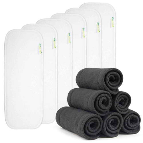Wegreeco Reusable Soft 12 Pack Cloth Diaper Inserts for Baby Cloth Diaper, High Absorbing Cloth Diaper Inserts