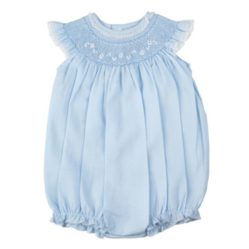 Smocked Baby Girl Bubble with Fly Sleeve | Feltman Brothers
