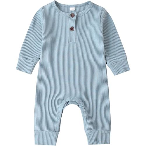 Kuriozud Newborn Infant Unisex Baby Boy Girl Clothes Button Romper Jumpsuit Basic One Piece Outfits