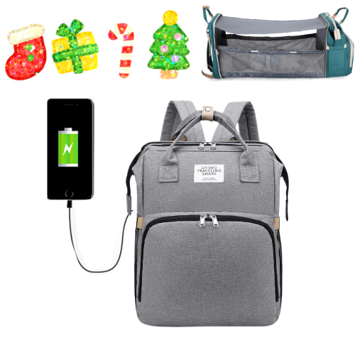 Diaper Bag Backpack with Changing Station for Boys Girl - External usb charging port Large Travel Waterproof Diapers Bag with Stroller Straps, Portable Diaper Changing