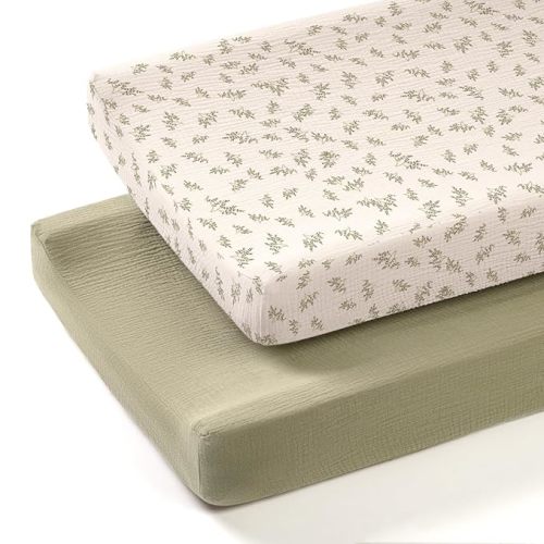 lulumoon Muslin Changing Pad Covers: Baby Cotton Changing Table Covers - Soft Changing Pad Sheets for Boys Girls