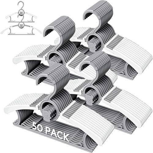 50 Pack Baby Hangers for Nursery Closet, 11-14" Adjustable Kids Hangers