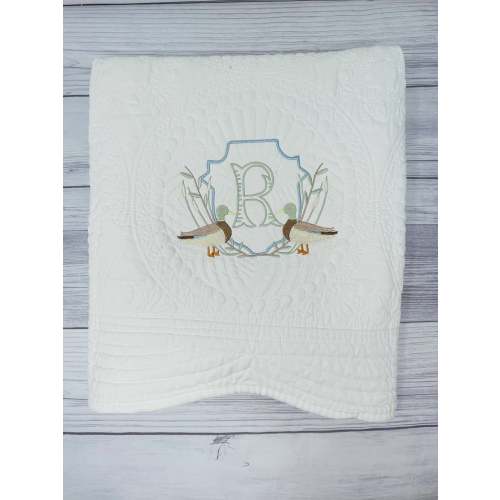 Custom Boys Baby Quilt, Mallard duck quilt, mallard baby gift, duck nursery, duck quilt, personalized baby quilt, boys grand millennial baby