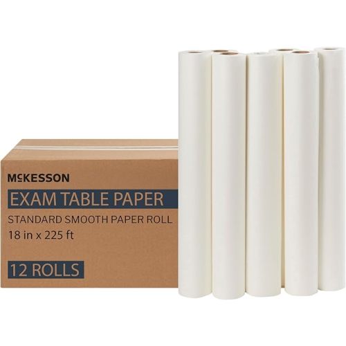 McKesson Medical Exam Table Paper Rolls, Spa, 18 in x 225 ft, 12 Rolls