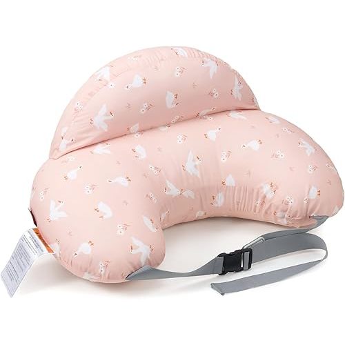 Momcozy Original Nursing Pillow for Breastfeeding-Innovative Safety Guard - Wider Feeding Pillows for More Support for Mom & Baby- Easier Nursing & Hand Free- Fit for All, Removable Cotton Cover