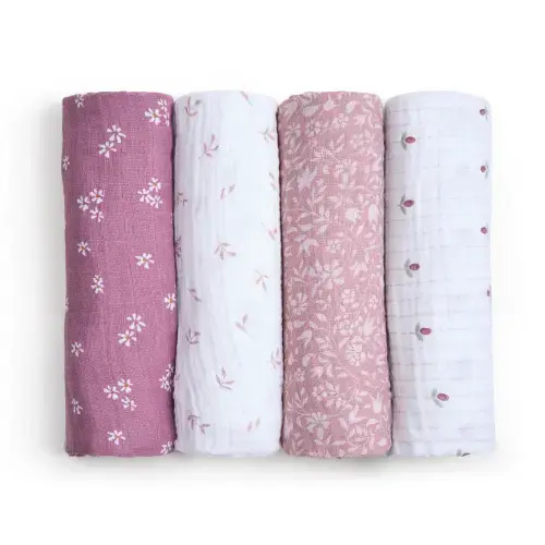 aden + anais heritage floral organic cotton muslin swaddles 4 pack