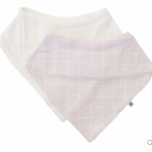 Sloane's Squares Waffle Bamboo 2pc Bandana Bibs