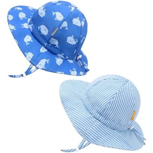 UPF 50+ Baby Bucket Hat - Wide Brim Sun Protection Beach Cap for Girls - Cute & Adjustable Toddler Hat