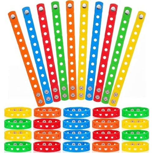 Aoriher 20 Pcs Back to School Charm Bracelets Kids, 9 Holes, Multicolored