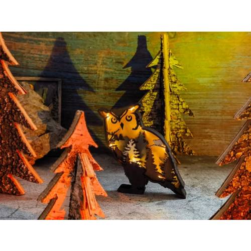 3D Wooden Eagle Crow Owl Mallard Decoration w/ Lightwooden - Etsy