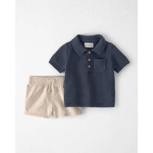 Baby Boy 2-Piece Organic Cotton Sweater Knit Top & Short Set - Little Planet | Carter's