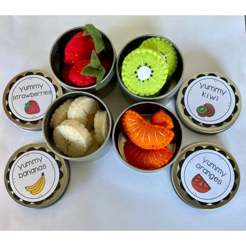 Felt Fruit Play Food: Hand Stitched Wool Blend, Set of 4