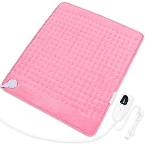 Deepsoon Heating Pad,Electric Heating Pads for Back,Neck,Moist Heating Pad for Abdomen Shoulder Knee Legs,Dry/Moist Heat&Auto Shut Off,Fathers Day Dad Gifts for Men Birthday,BabyPink,24x20 Inch