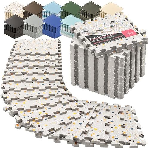 bemaxx Gym Mats Set - 18 pcs EVA Interlocking Foam Floor Tiles (12.6"x12.6"x0.4") 18sqft Protective Gym Flooring Sports Home Workout Exercise Mats Puzzle Garage Fitness Play-Room Pool Treadmill Bike