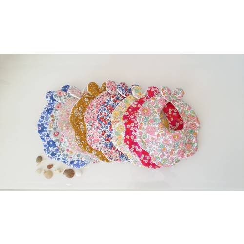 Liberty cotton baby bib  adjustable