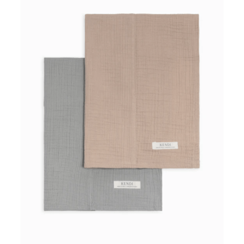 Muslin Burp Cloths Organic 2 Pack - Mist/Clay