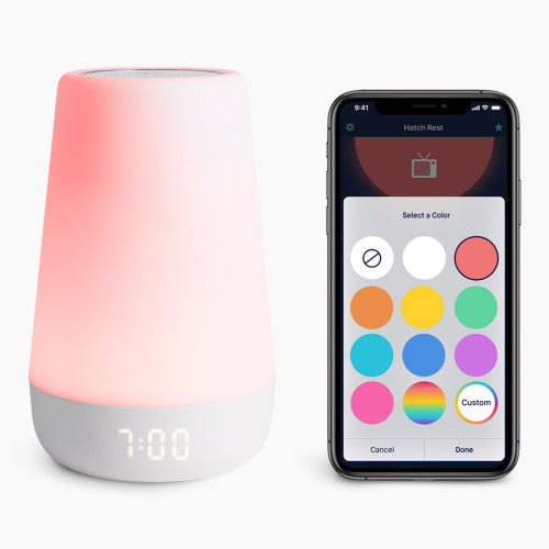 Hatch Rest+ Sound Machine, Night Light, Time-to-Rise plus Audio Monitor