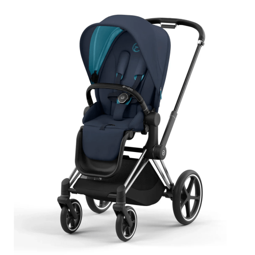 Cybex Priam 4 Stroller
Chrome/Blk frame w Nautical Blue seat