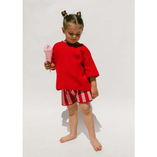 Oversized Knitted Shirt- Red